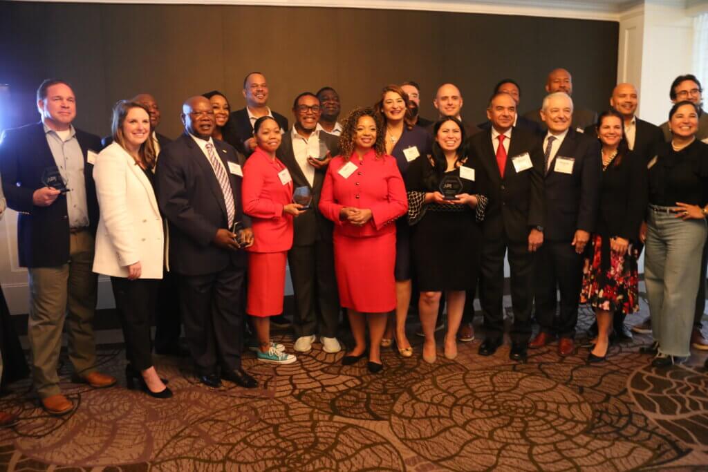 Participants in the second cohort of the Blue Wave Supplier Diversity Program at their graduation ceremony in Houston, Texas.